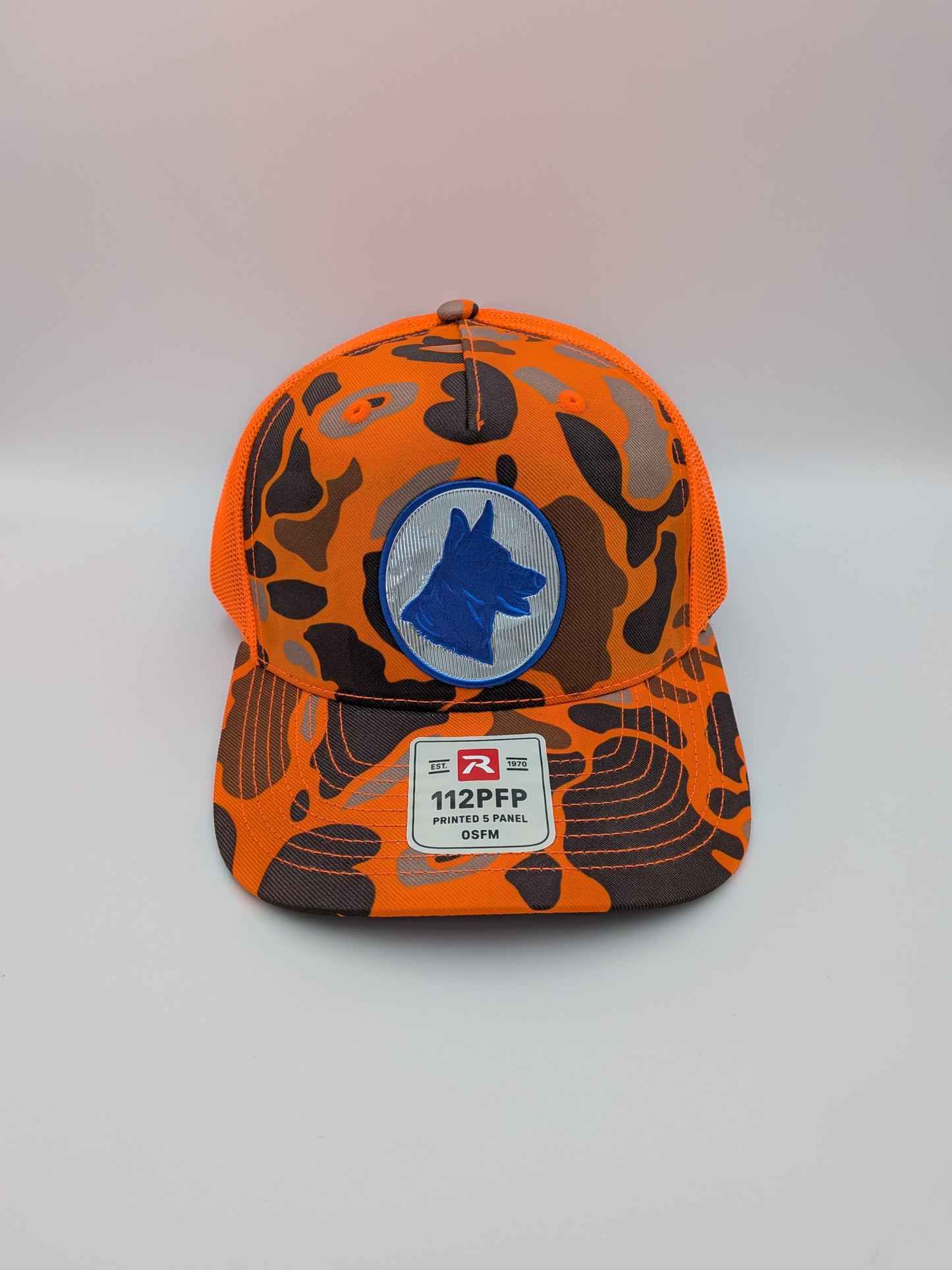 Blue Shepherd Orange Camo Hat