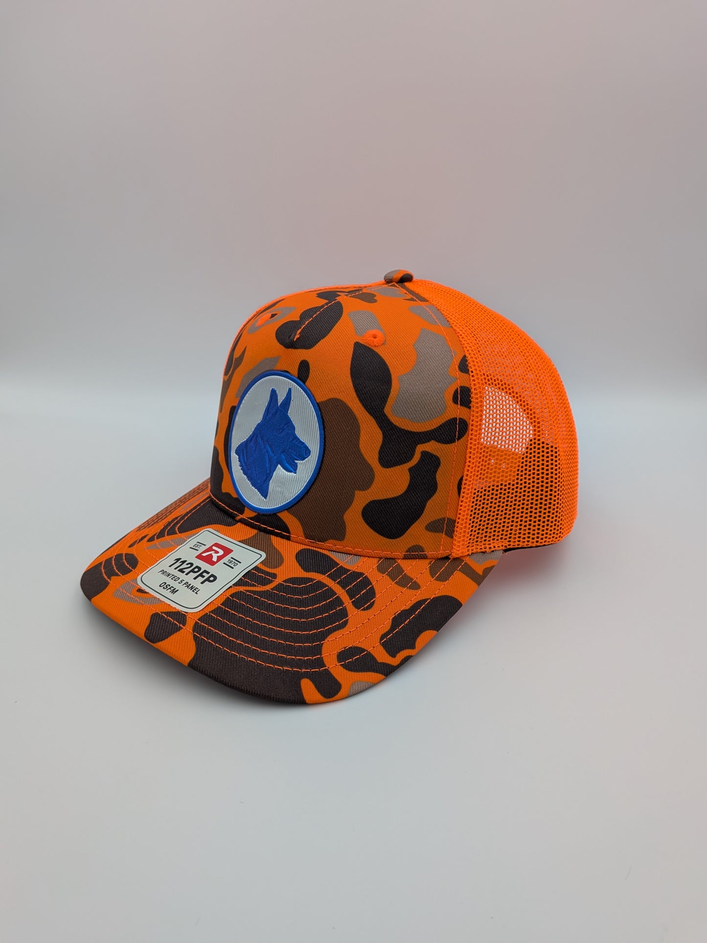 Blue Shepherd Orange Camo Hat